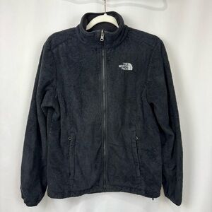 The North Face Women's Sz M Black Butter Fleece Osito Jacket Full Zip w/ Pockets